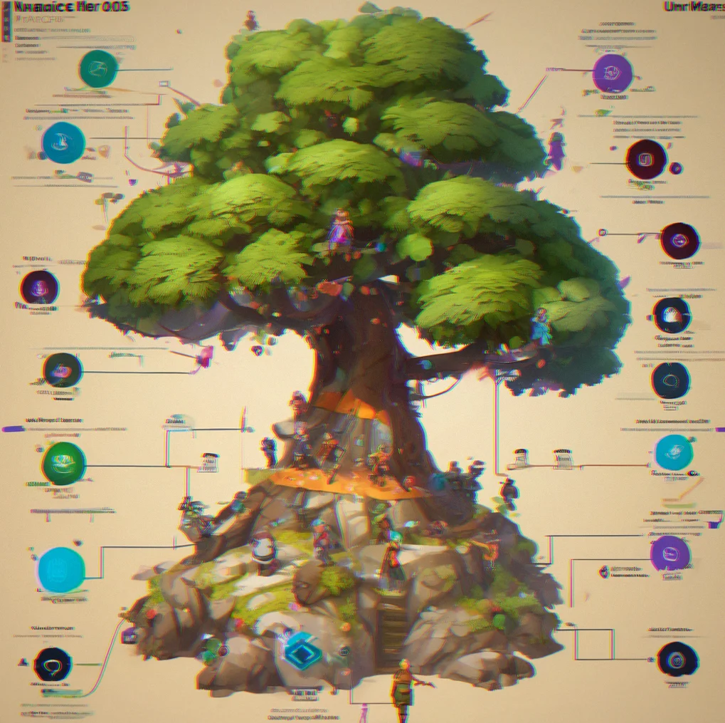 Full unlock tree diagram showing frame count milestones mapped to template tier unlocks