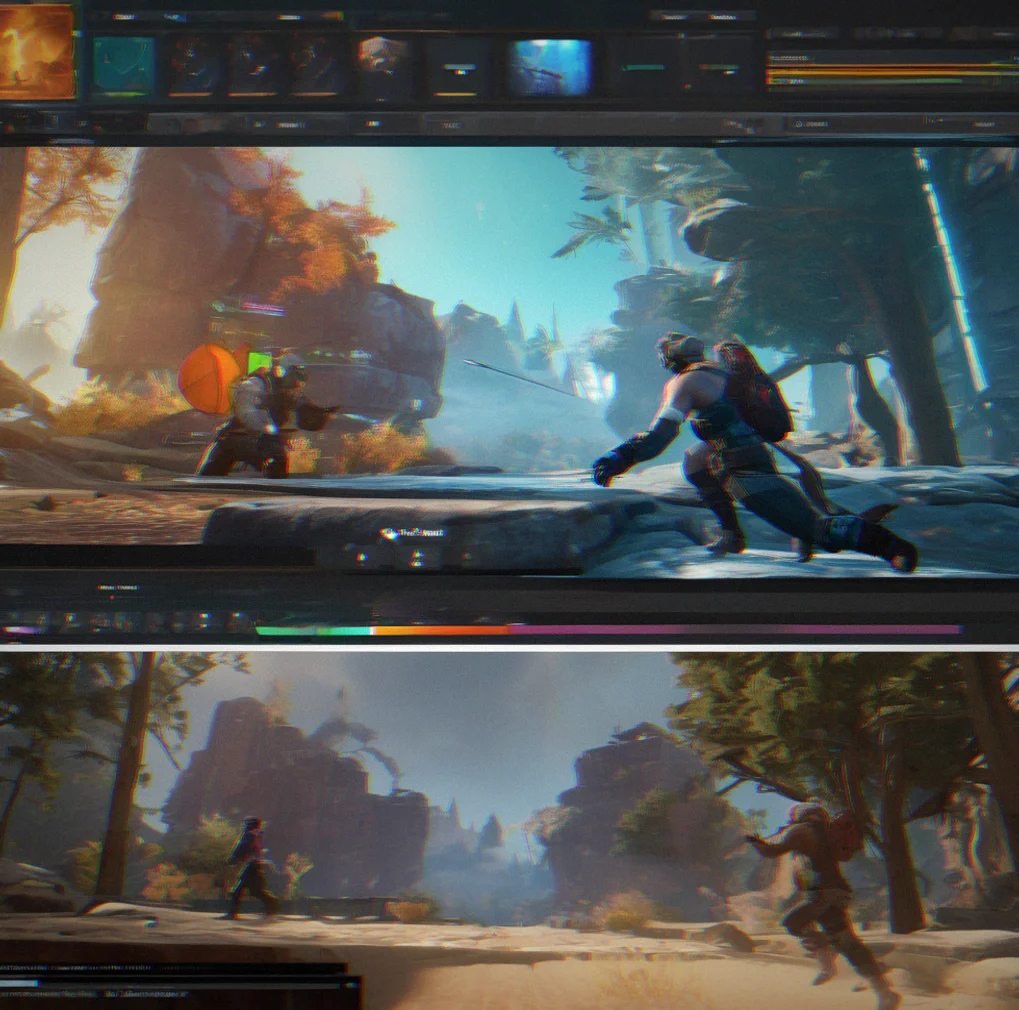 Frame editor interface during an editing session. Template preview on the left, controls for adjustments on the right