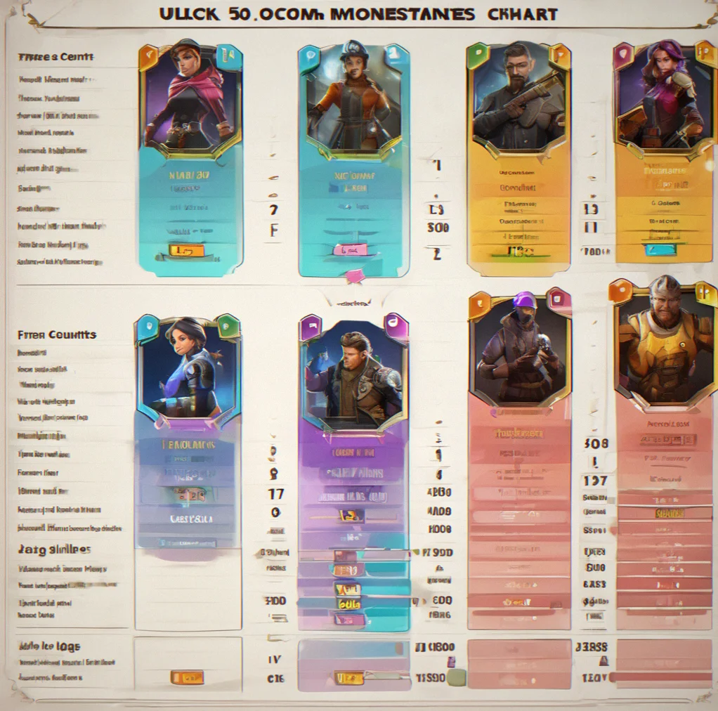 Unlock milestone chart showing frame counts 5 through 50 with template names displayed at each tier