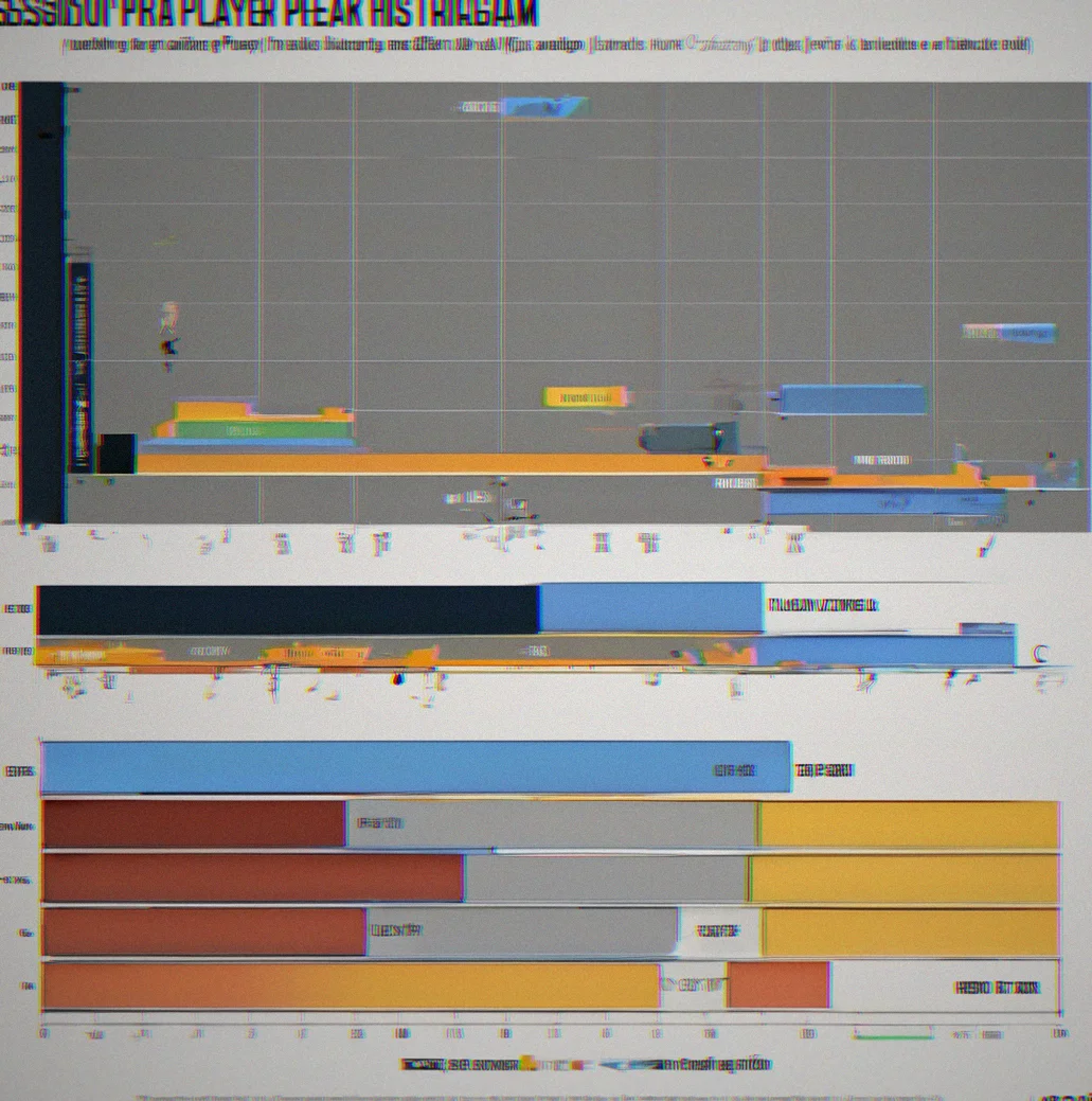 Session duration histogram showing peak player activity concentrated between 15 and 30 minutes