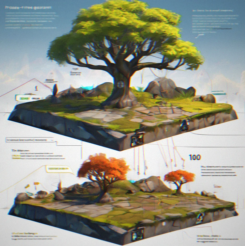 Unlock tree diagram showing progression from frame 5 through frame 100 with corresponding template names